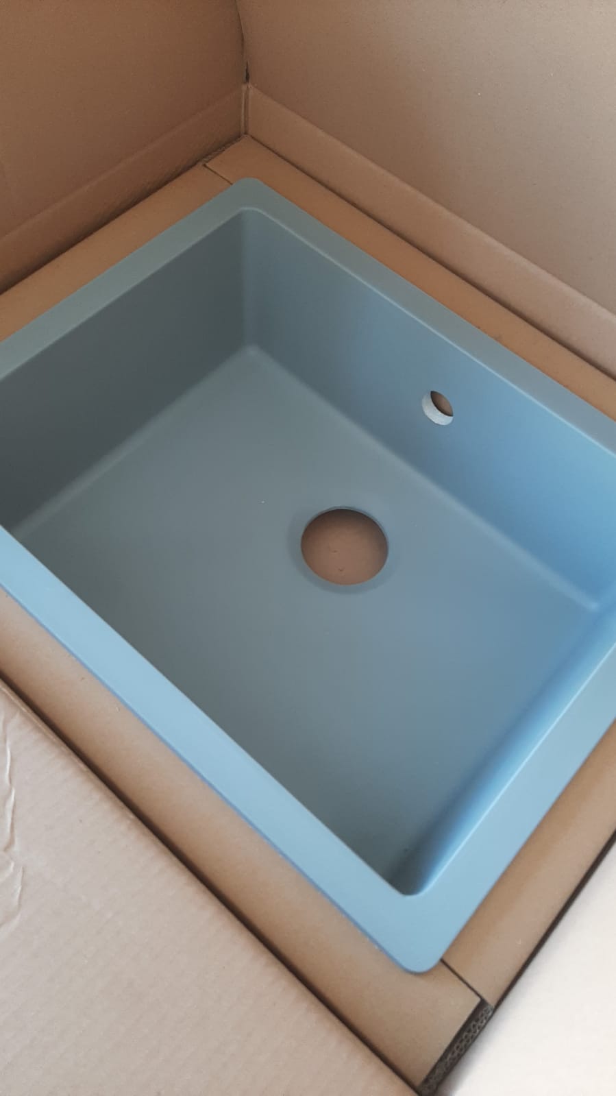 tezgah altı açık gri 55x50 granit evye nokta eviye